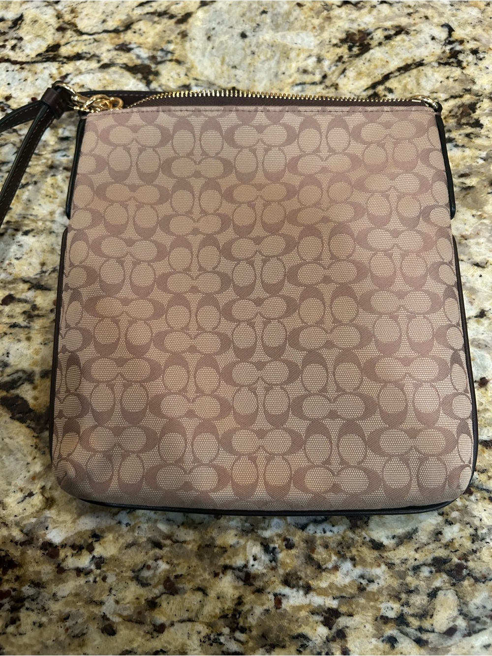 Coach North South Crossbody Signature Jacquard Leather Light Khaki/Brown - Picture 3 of 7
